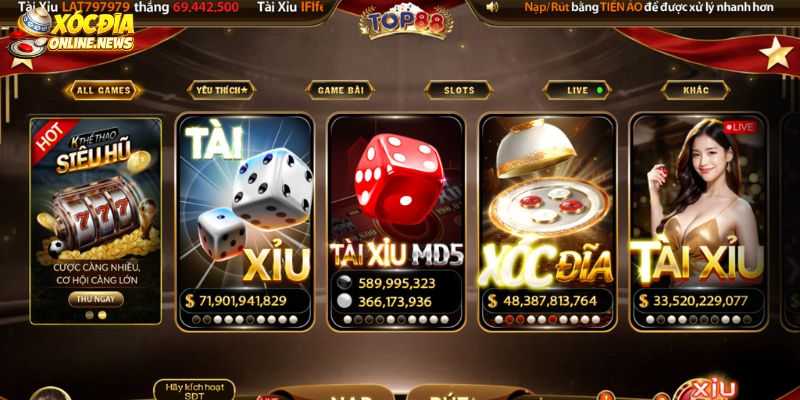 Xóc Đĩa Top88 - Trải Nghiệm Cá Cược Không Thể Bỏ Lỡ Giới thiệu về cổng game Top88